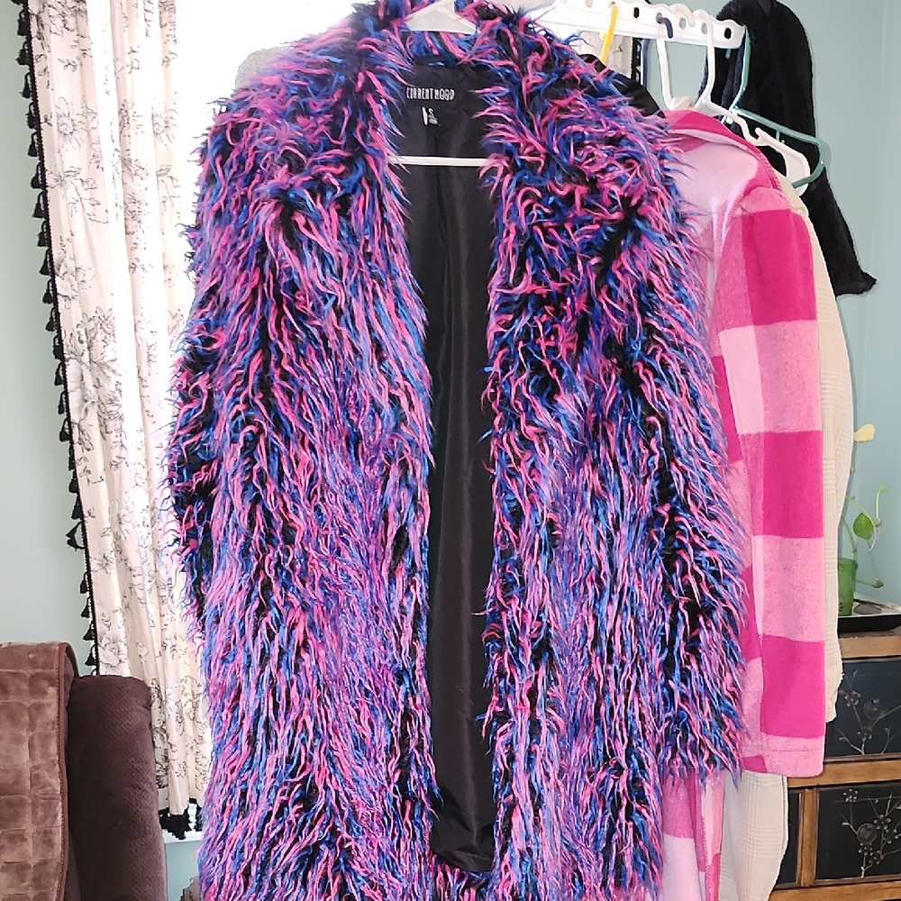 *Current Mood* Vibrant Blue and Pink Faux Fur
